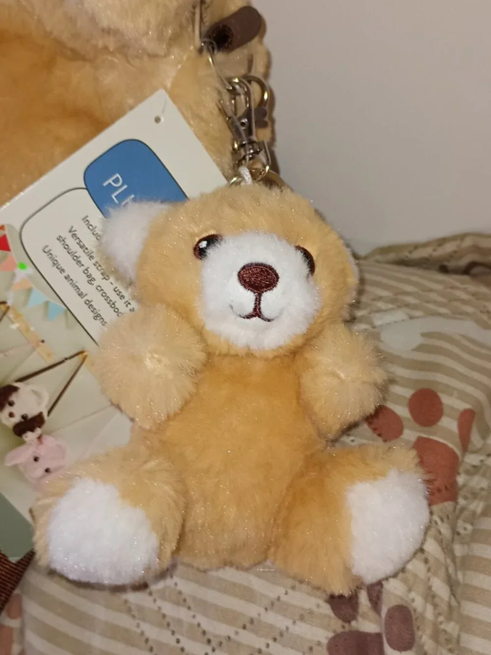 NEW Member's Mark 4-in-1 Plush Pet Bag with Keychain Bear